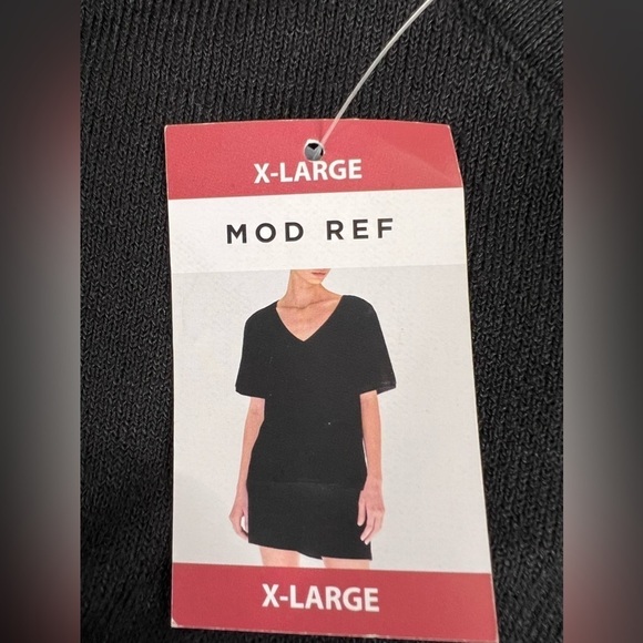 Mod Ref - Women's Short Sleeve Sweater V-Neck Black - XL - Picture 11 of 13